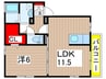 メゾンドカレン 1LDKの間取り