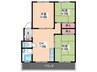 御堂マンション 3DKの間取り