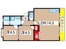 八木コーポ 2LDKの間取り