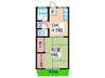 コーポ石崎 1DKの間取り
