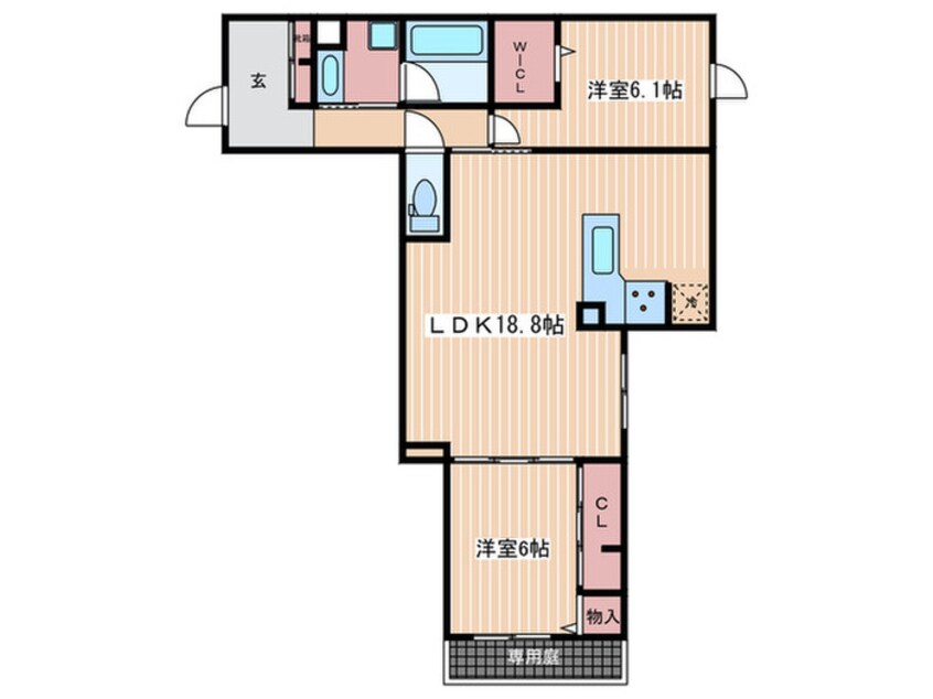 間取図 Ｔ‐５ＦＬＡＴ