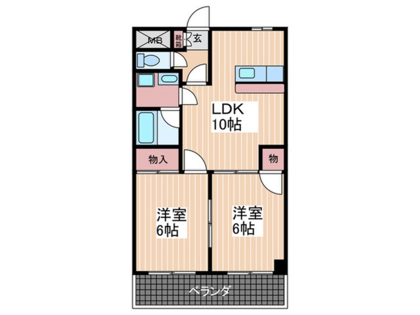 間取図 ポニクレ－ル梅ヶ台