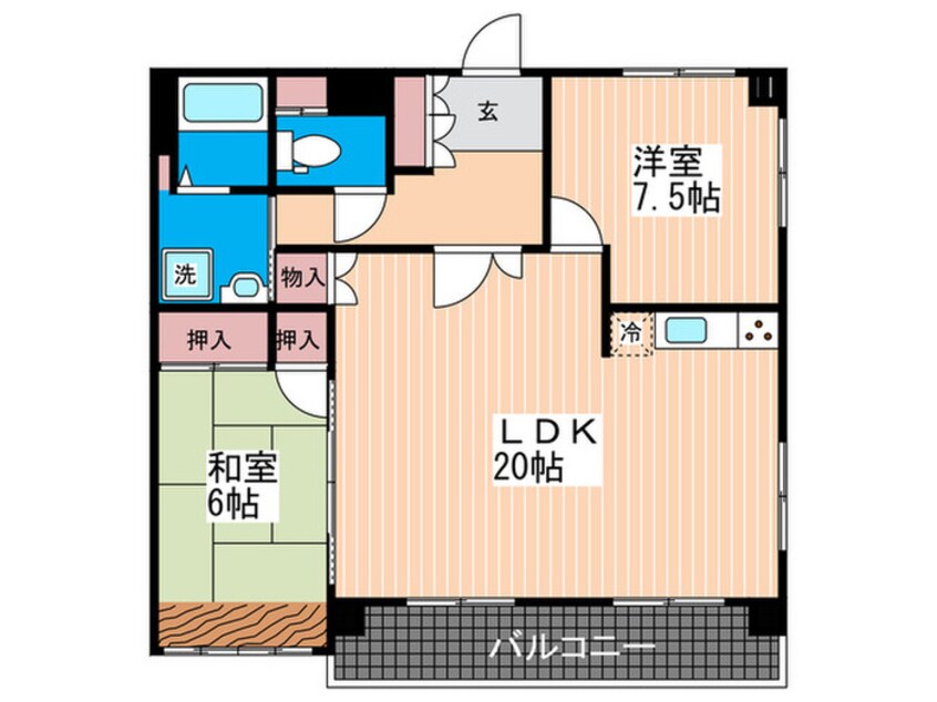 間取図 楠原パークビル(６Ｆ)