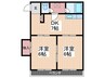 鍵田ビル 2DKの間取り