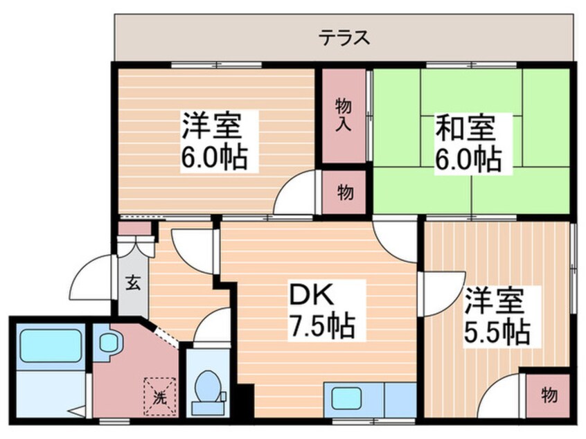 間取図 パレ・ド・リ－ル地御前