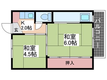 間取図 ビレッジハウス畑賀２号棟