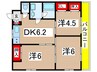 グレイス中川 3DKの間取り