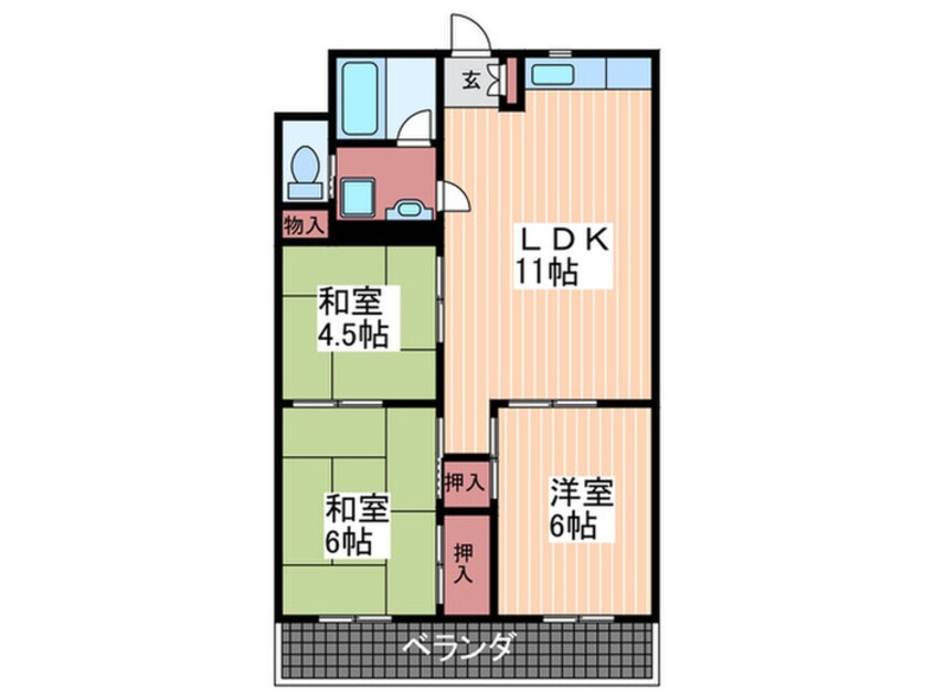 間取図 サンテラス府中(504)