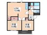 ニューエルディム山本 2LDKの間取り