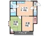 メゾン朝陽 2LDKの間取り