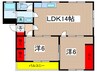 コーポ上中 2LDKの間取り