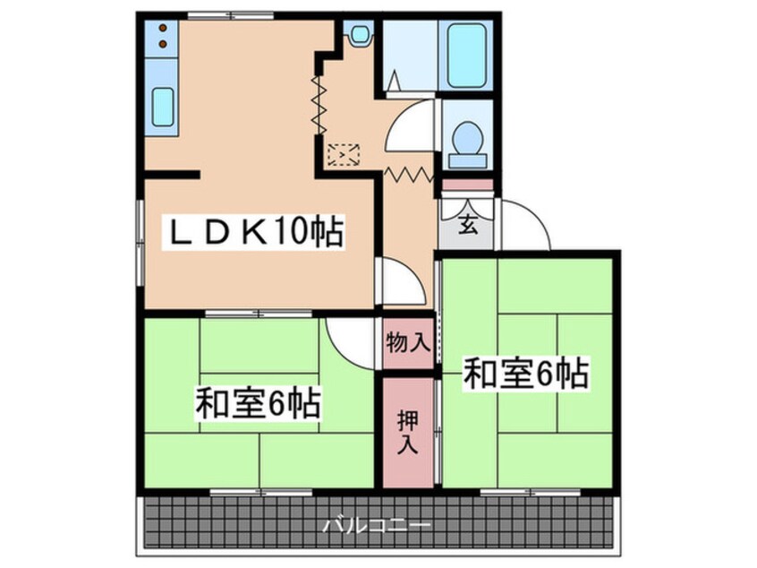 間取図 コーポ梶山