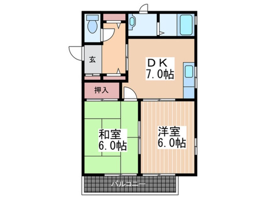 間取図 ハピネスイワタＣ棟