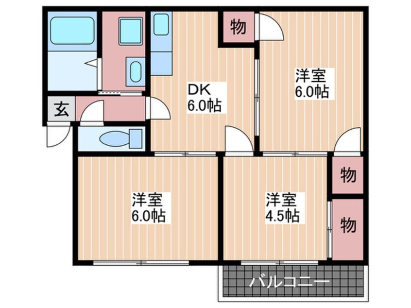 間取図 ツインキャット川内Ｃ棟