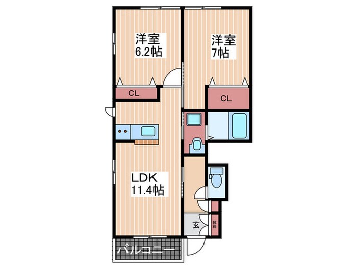 間取り図 矢野西ヒルズＣ棟