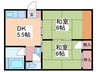 木下アパート 2DKの間取り