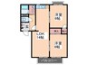 瀬野ハイライフタウンC棟 2LDKの間取り