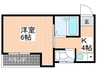 戸花マンション 1Kの間取り
