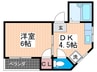 戸花マンション 1DKの間取り