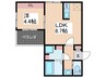 Lien草津南 1LDKの間取り