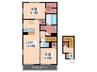 Ｄ－ｒｏｏｍＹａｋｅｙａｍａ 2LDKの間取り