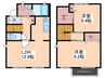 パルモ城内Ｃ棟 2LDKの間取り