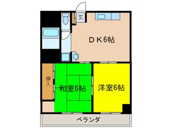 間取図 コーポなかの　３