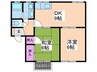 グリーンハイム 2DKの間取り