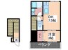 ロイヤルヴィラ皆実町　Ｂ棟 1DKの間取り