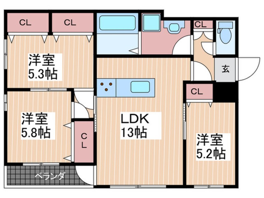 間取図 アベックスハイム井口明神Ａ