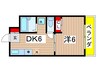クレストビュ－長束 1DKの間取り