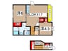 サンプレイス八木 2LDKの間取り