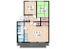 吉兆マンション 2LDKの間取り