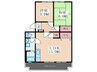 吉兆マンション 2LDKの間取り