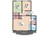 吉兆マンション 2LDKの間取り