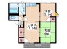ボービラージュ坂本　Ａ棟 2LDKの間取り