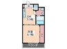 ノ－ブル平和大通り 1DKの間取り