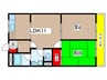 ハニ－パ－ク高巣 2LDKの間取り