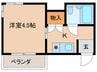 ベル天満 1Kの間取り