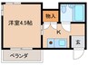 ベル天満 1Kの間取り