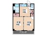西村ビル 2DKの間取り
