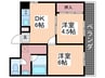 高間ビル 2DKの間取り