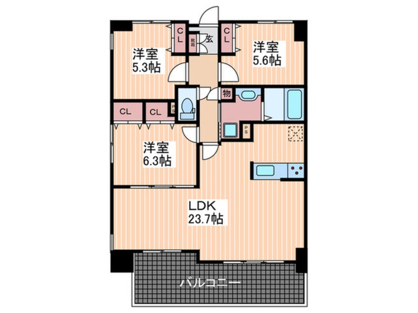 間取図 バルミー広駅前（６０６）