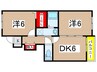 クリアネス弐番館 2DKの間取り