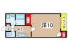 クレスト長束 1Kの間取り