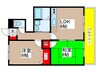 サニーヒル　Ⅱ 2LDKの間取り