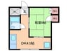 炭本ビル 1DKの間取り