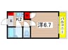 コーポ溝手 1Kの間取り