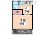 藤田荘 1Kの間取り
