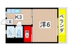 藤田荘 1Kの間取り